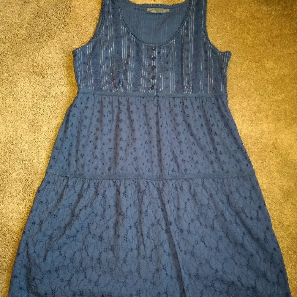 prAna Blue Eyelet Dress